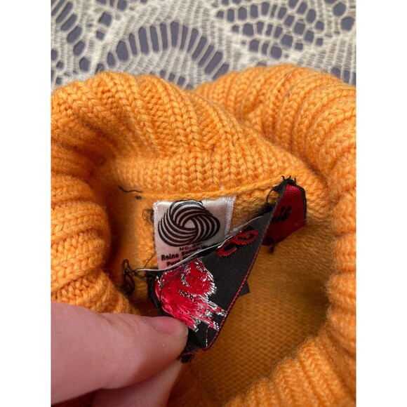 Vintage 70s Sweater 1970s Chevron Wool Strickmoden Western Germany Size Medium - Picture 4 of 8